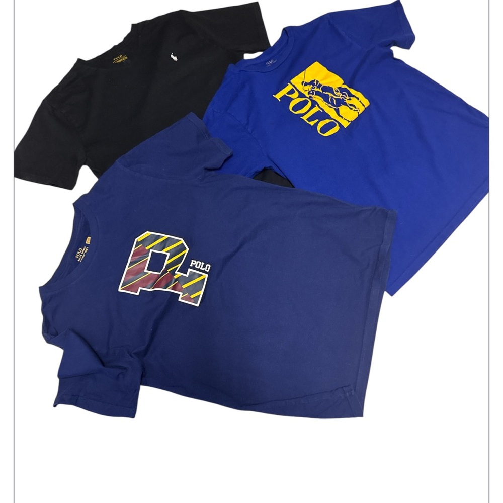 Polo by Ralph Lauren youth size XL Blue and Black Tee Trio - Picture 2 of 9